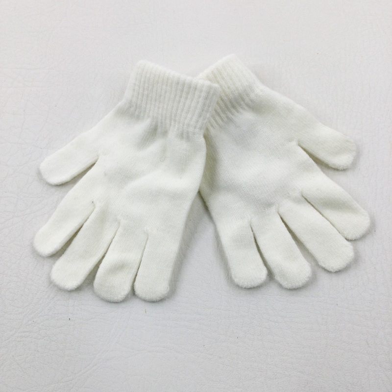 White Knitted Gloves - Girls 3-4 Years