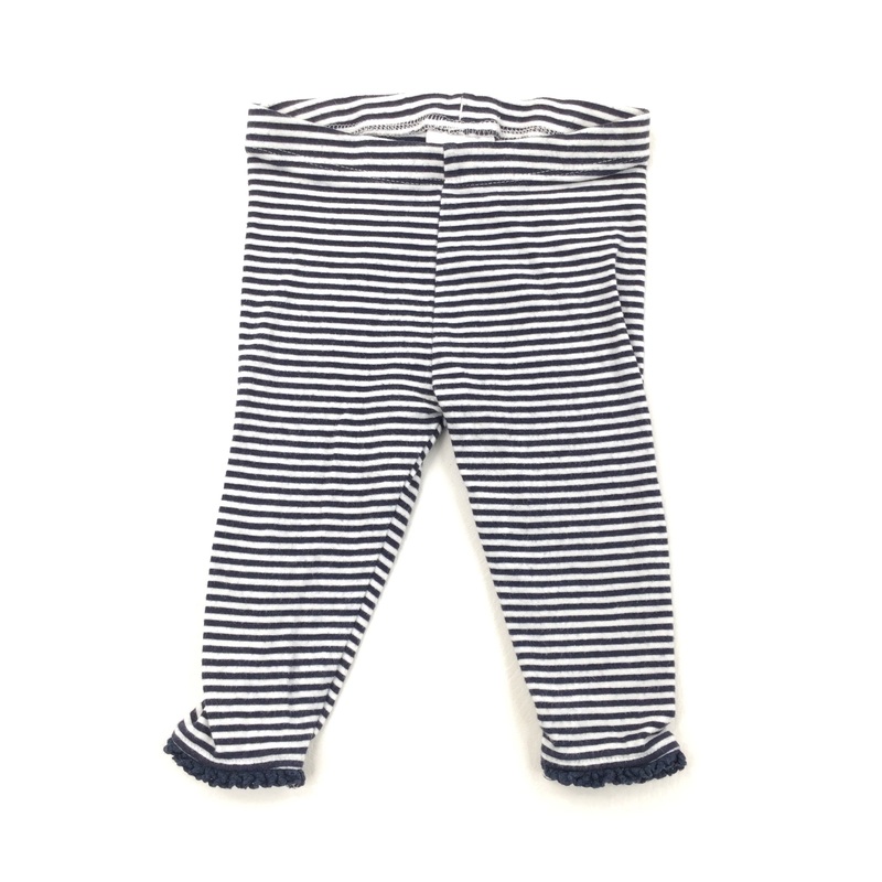 Black & White Stripe Leggings - Girls 3-6 Months