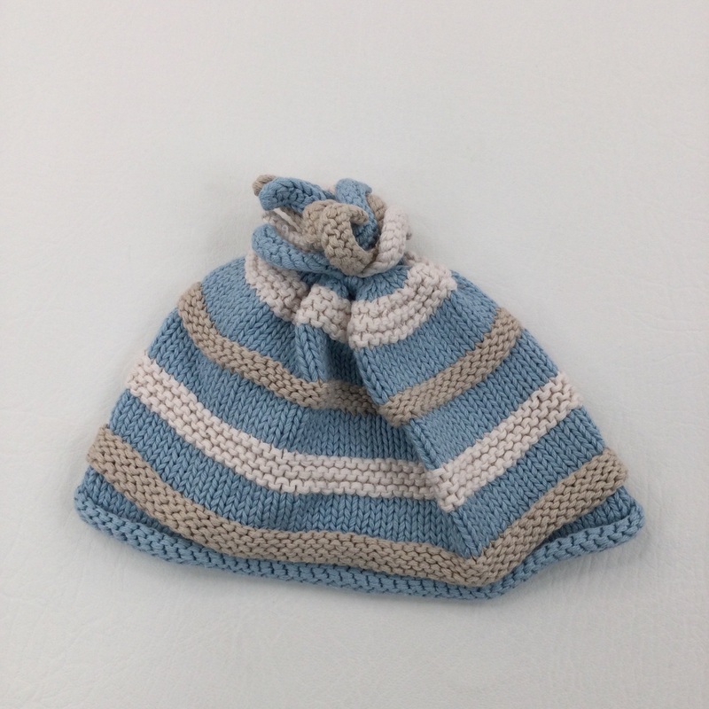 Blue & Cream Hat - Boys 6 Months