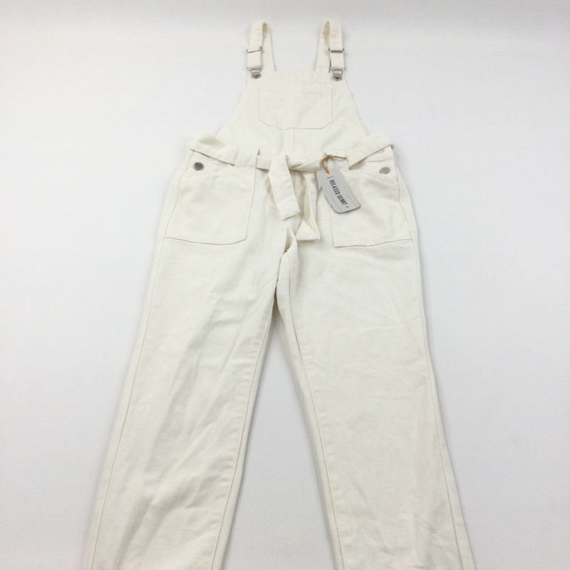 **NEW** Relaxed Skinny Cream Denim Dungarees - Girls 12 Years