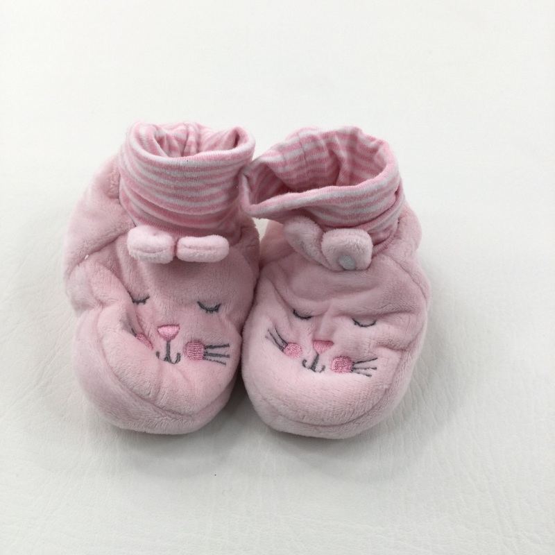 Pink Bunny Slippers - Girls 6-12 Months