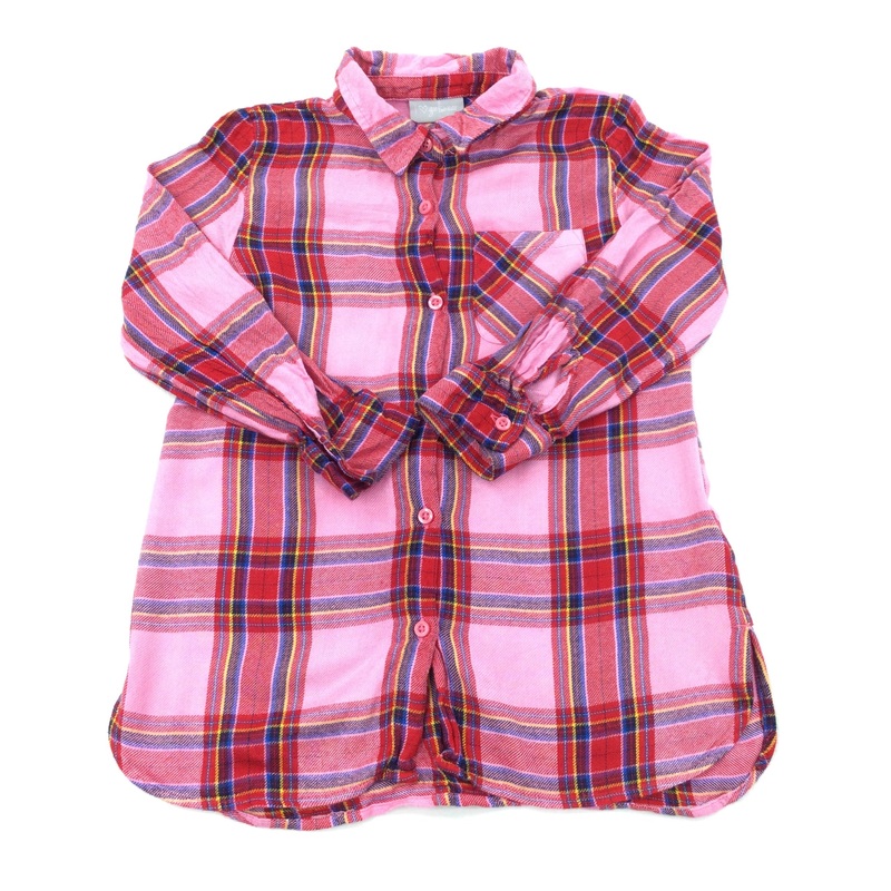 Red & Pink Check Shirt - Girls 7 Years