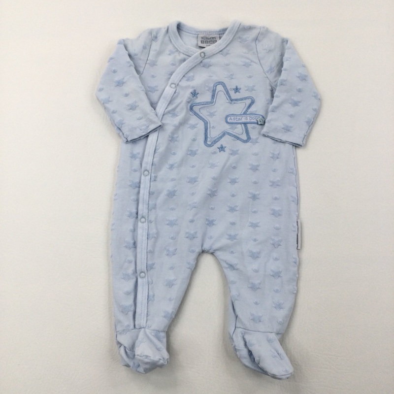 Stars Blue Babygrow - Boys 3-6 Months