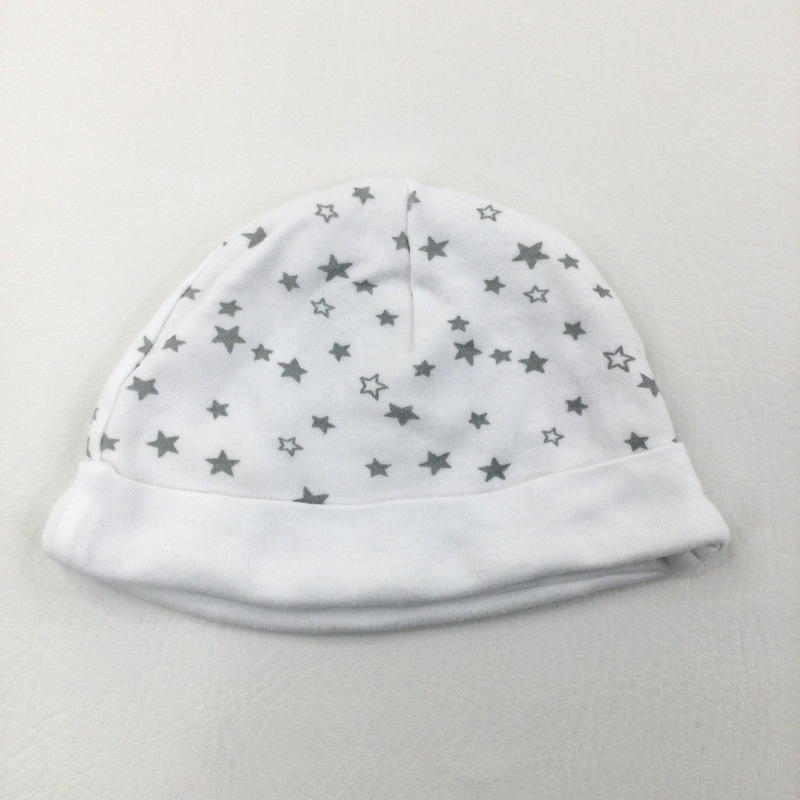 Stars White & Grey Hat - Boys/Girls 3-6 Months