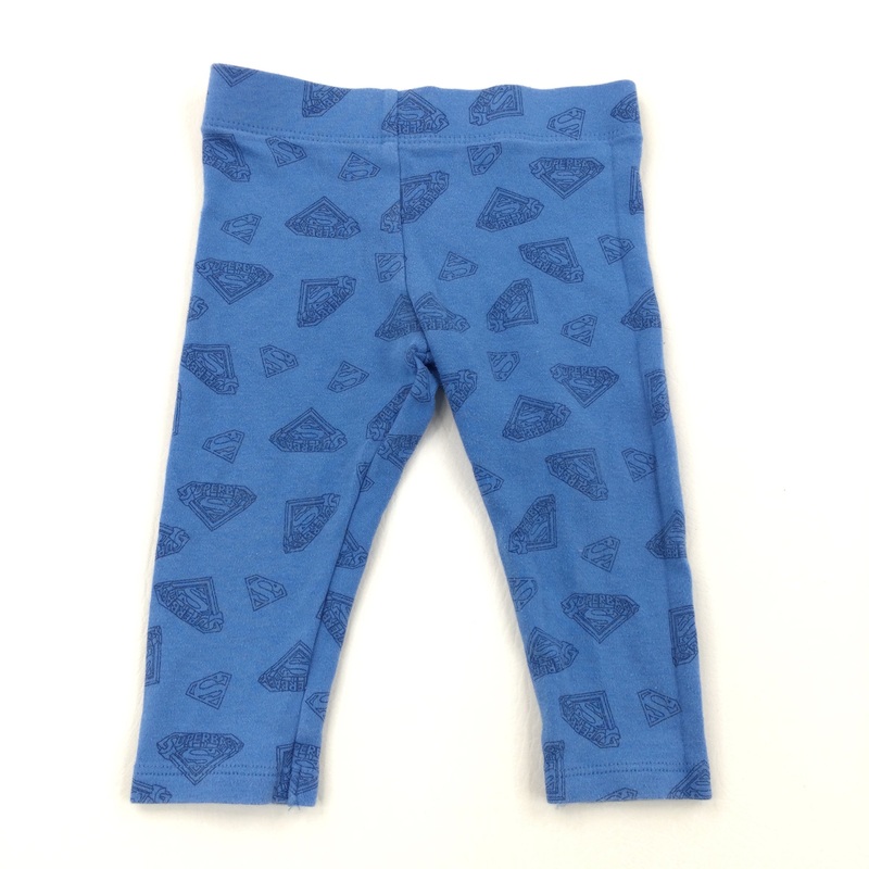 Superman Blue Leggings - Boys 6-9 Months