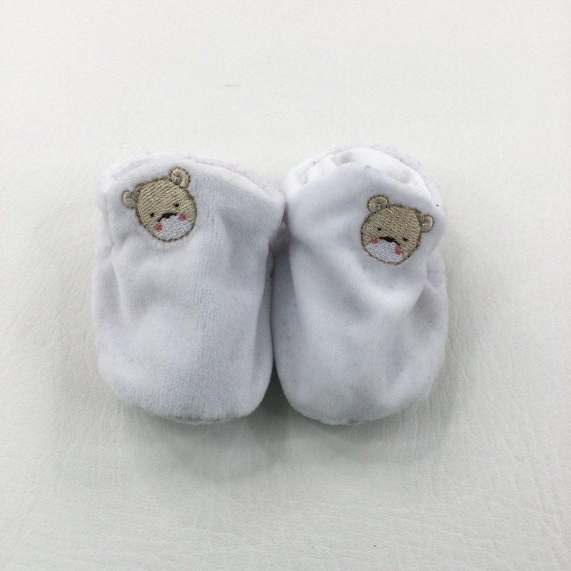 Teddy White Booties - Boys/Girls - Newborn