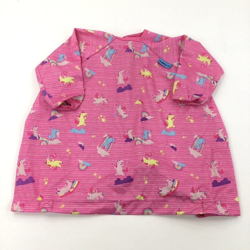 Unicorns Pink Long Sleeve Bib - Girls 12-18 Months
