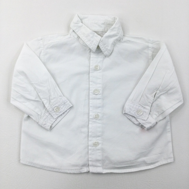 White Long Sleeve Shirt - Boys 3-6 Months