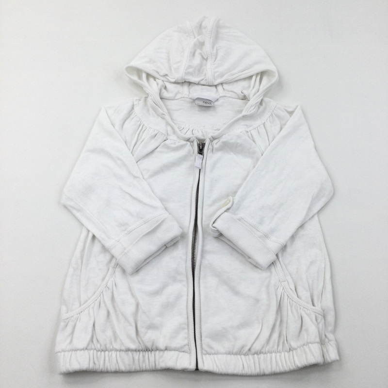 White Zip Up Hoodie - Girls 7-8 Years