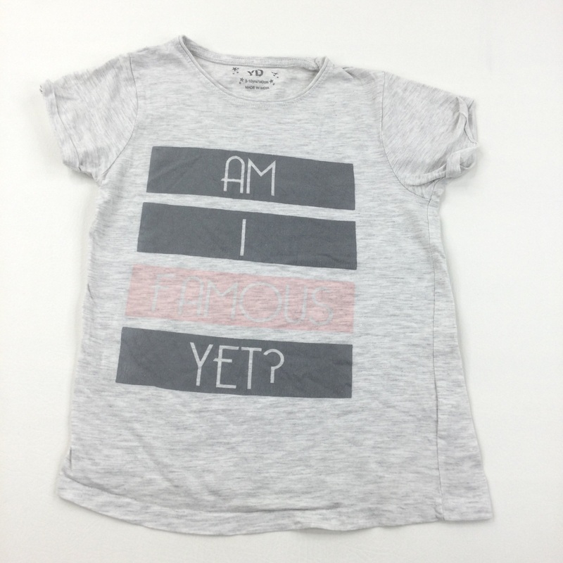 'Am I Famous Yet?' Grey T-Shirt - Girls 9-10 Years