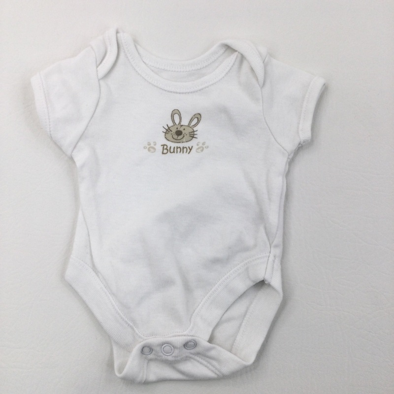 'Bunny' White Short Sleeve Bodysuit - Boys/Girls Early