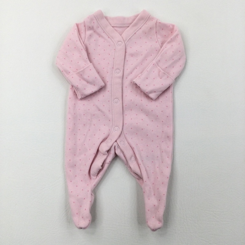 Spotty Pink Babygrow - Girls Tiny Baby