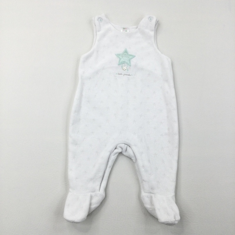 Stars White Dungarees - Boys/Girls Newborn
