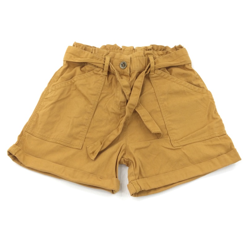 Tan Tie Front Shorts - Girls 10 Years