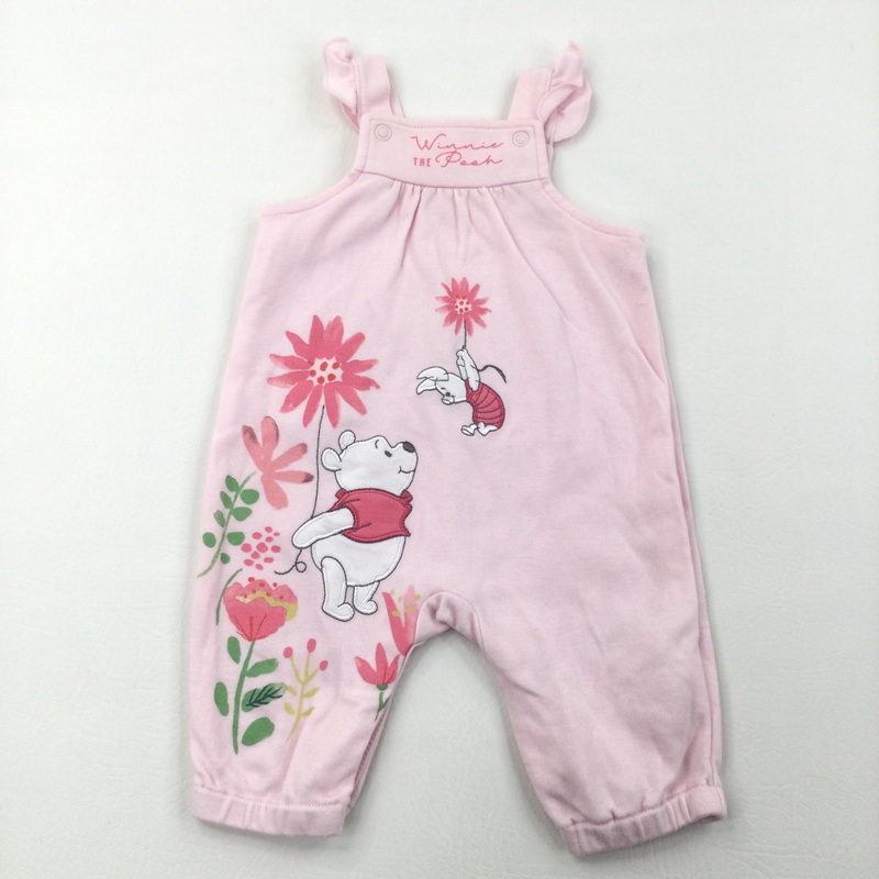 Winnie The Pooh Pink Dungarees - Girls Newborn