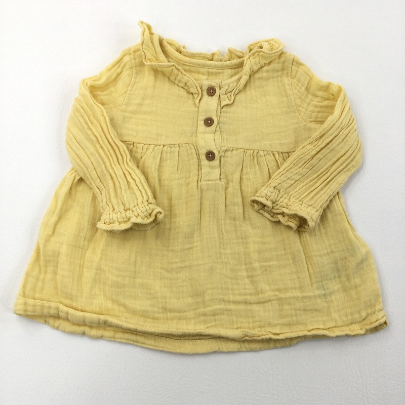 Yellow Long Sleeve Dress - Girls 6-9 Months