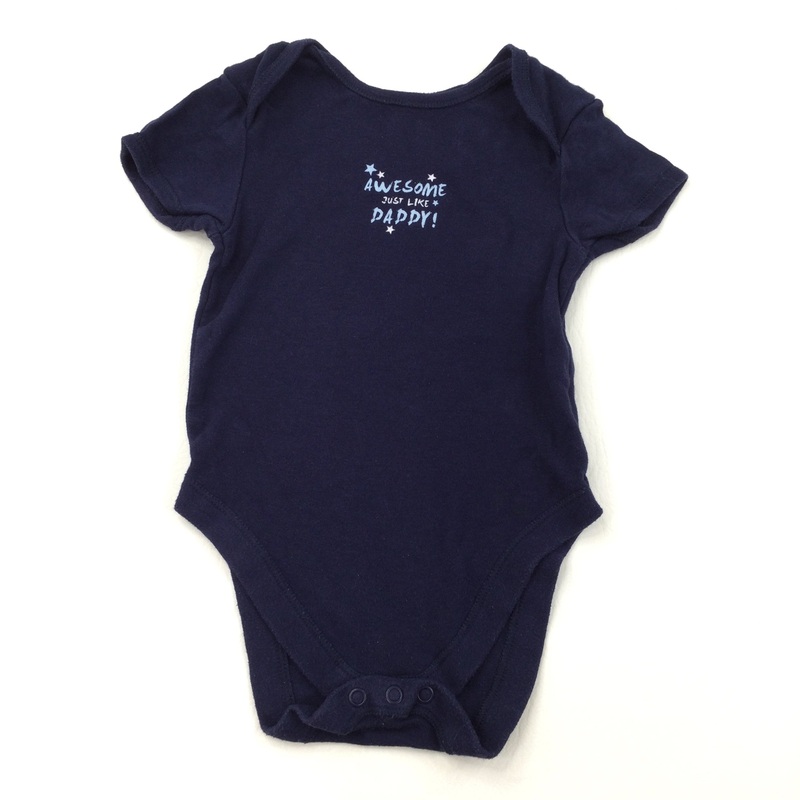 'Awesome' Navy Short Sleeve Bodysuit  - Boys 12-18 Months