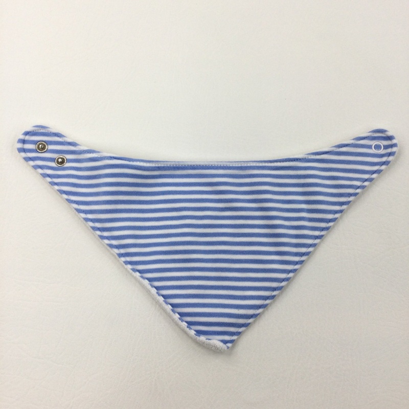 Blue & White Stripe Bib - Girls/Boys 0-6 Months