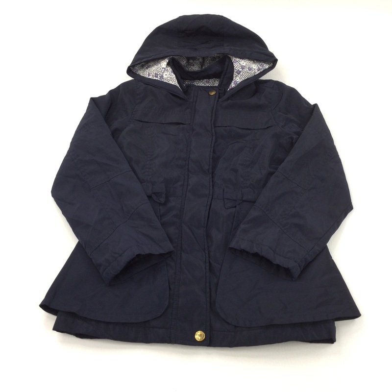 Bow Detail Navy Coat - Girls 9-10 Years