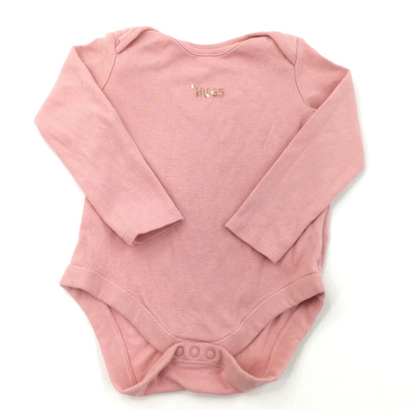 'Hugs' Pink Long Sleeve Bodysuit - Girls 12-18 Months