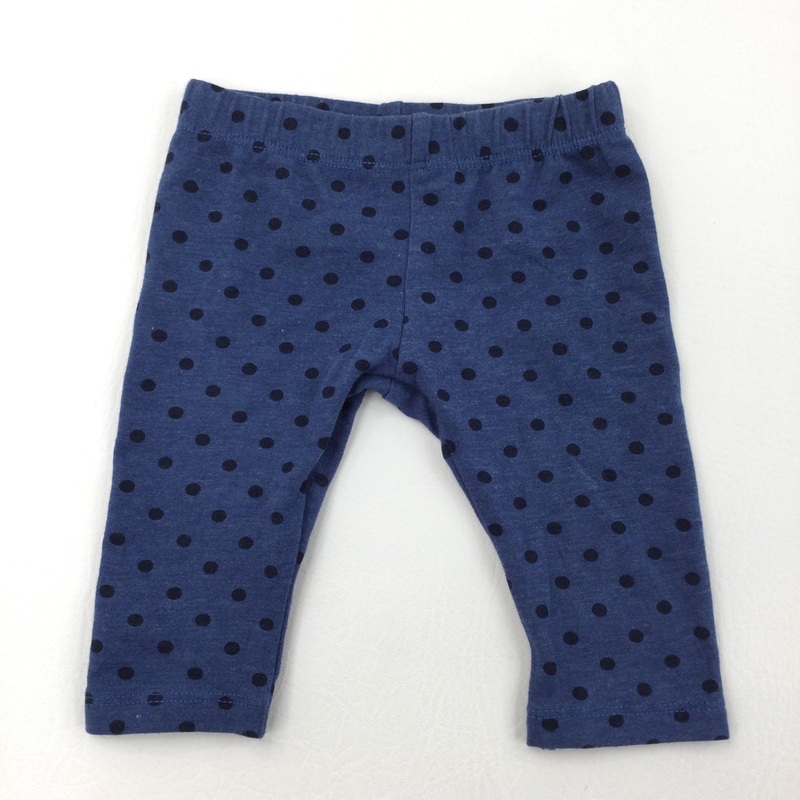 Navy Spotty Leggings - Girls 0-3 Months