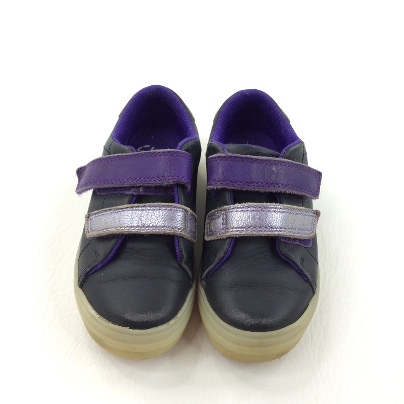 Purple & Black Trainers with Flashing Lights - Girls - Shoe Size 8G