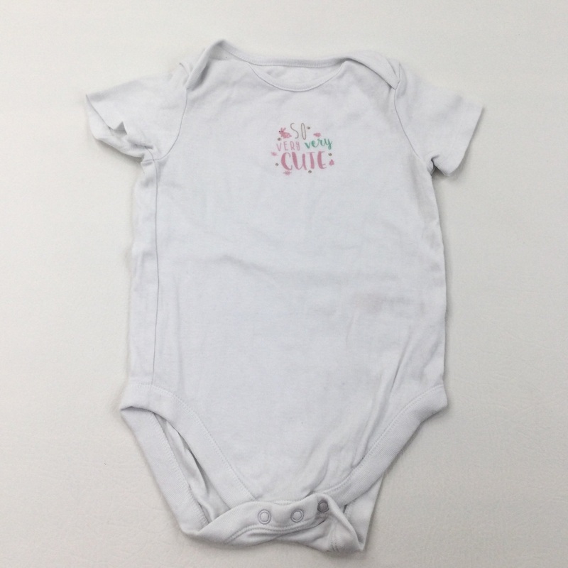 'So Very Very Cute' White Short Sleeve Bodysuit - Girls 18-24 Months