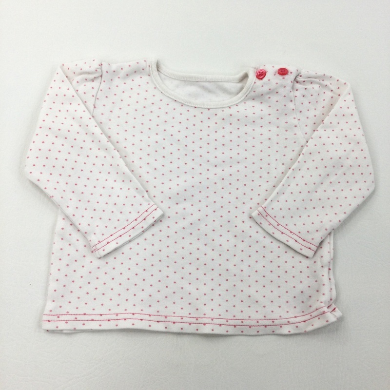 Spotty Pink & White Long Sleeve Top - Girls 6-9 Months