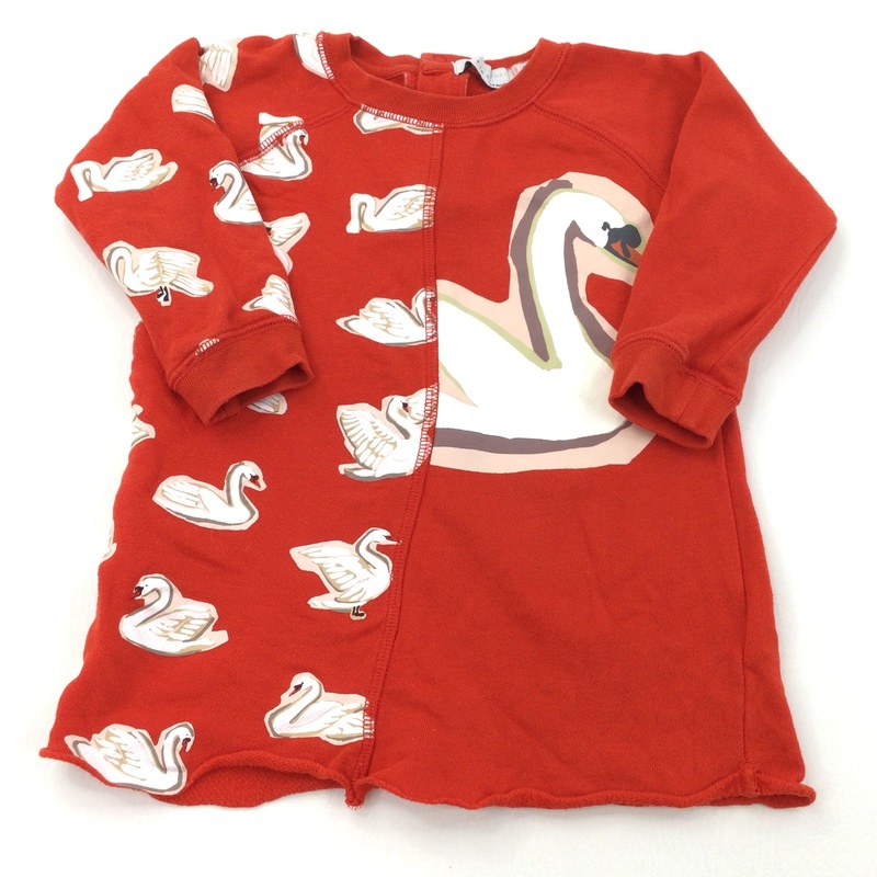 Stella McCartney Swans Red Sweatshirt Dress - Girls 18-24 Months