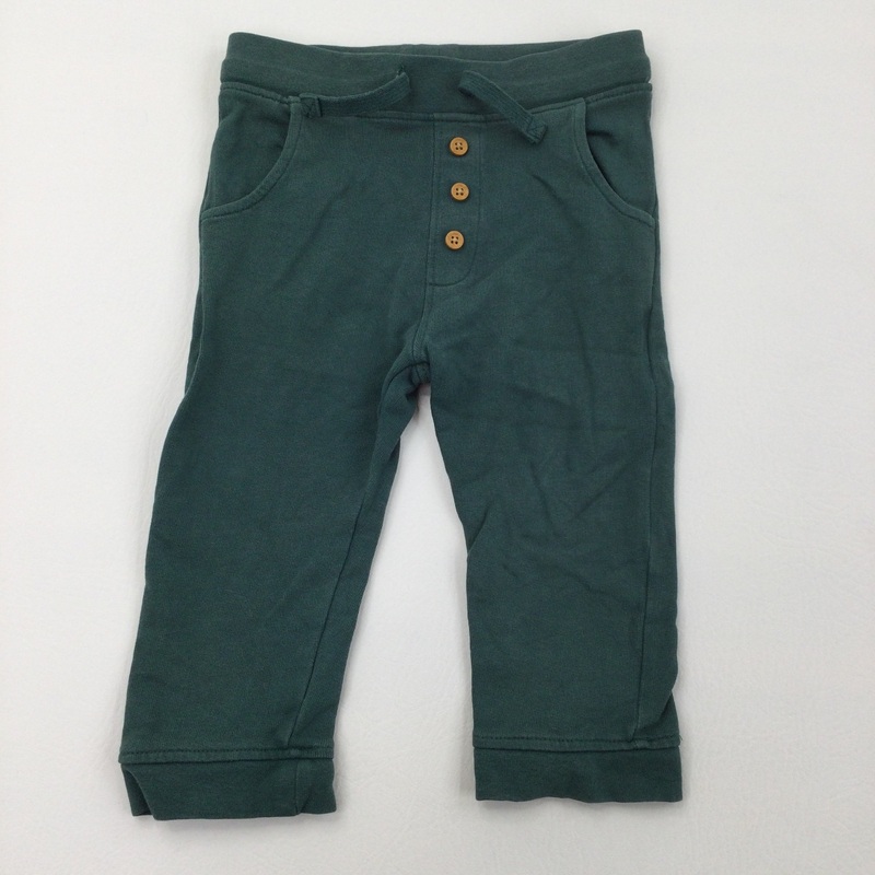 Teal Button Detail Trousers - Boys 12-18 Months