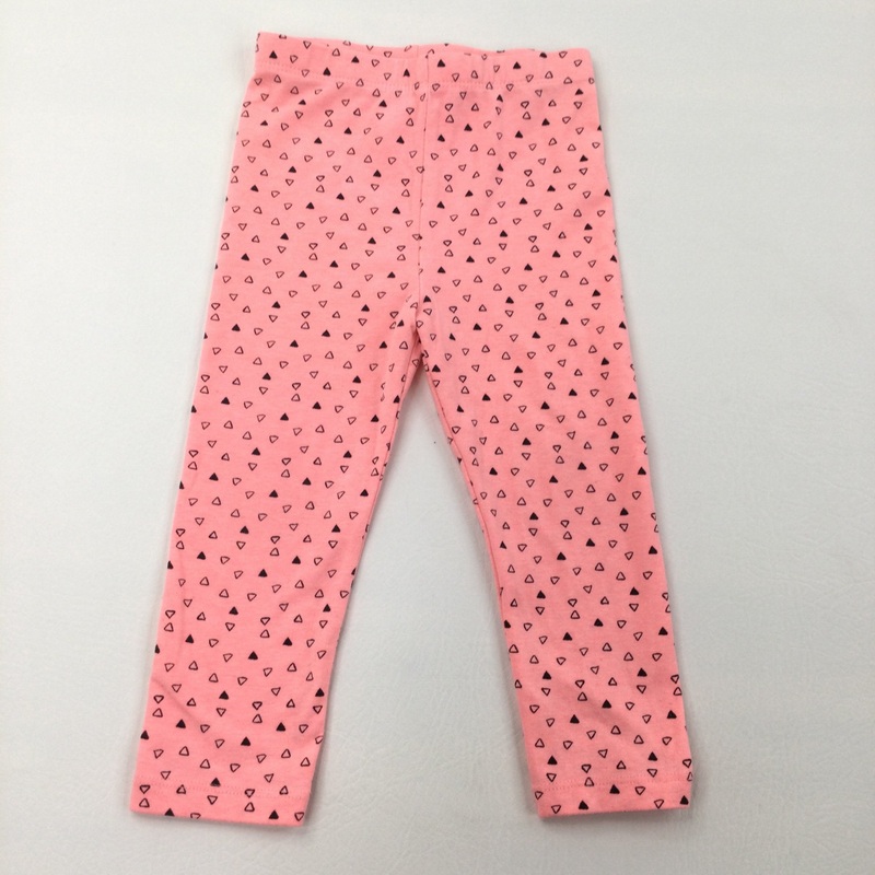 Triangles Fluorescent Pink Leggings - Girls 12-18 Months