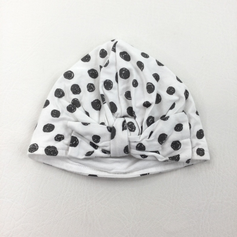 Black & White Spotty Hat - Girls Newborn
