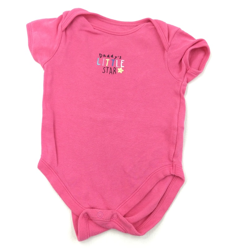 'Daddy's Little Star' Pink Short Sleeve Bodysuit - Girls 9-12 Months