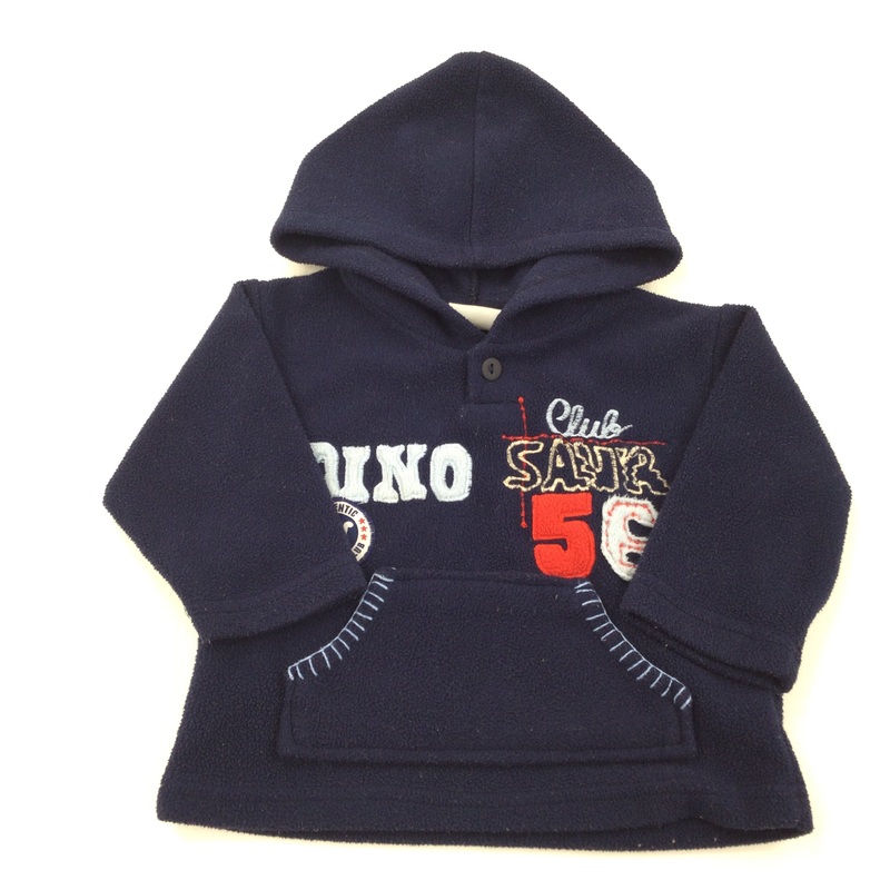 'Dinosaur' Navy Hooded Fleece - Boys 9-12 Months