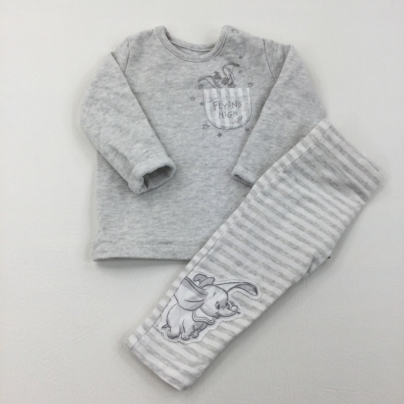 Dumbo Grey & White Jumper & Trousers Set - Boys/Girls 3-6 Months