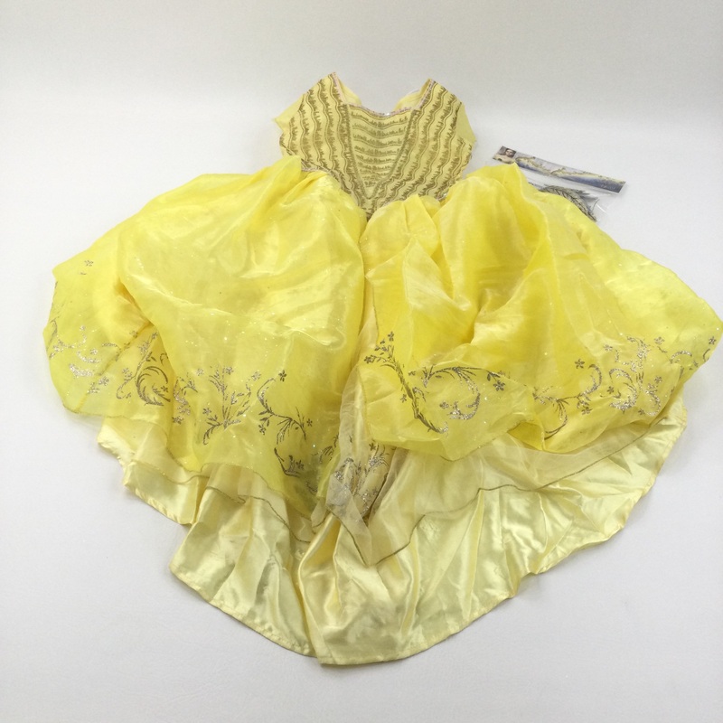 **NEW** Belle Beauty & The Beast Deluxe Costume Including Hair Slides (Hooped Skirt) - Girls 9-10 Years