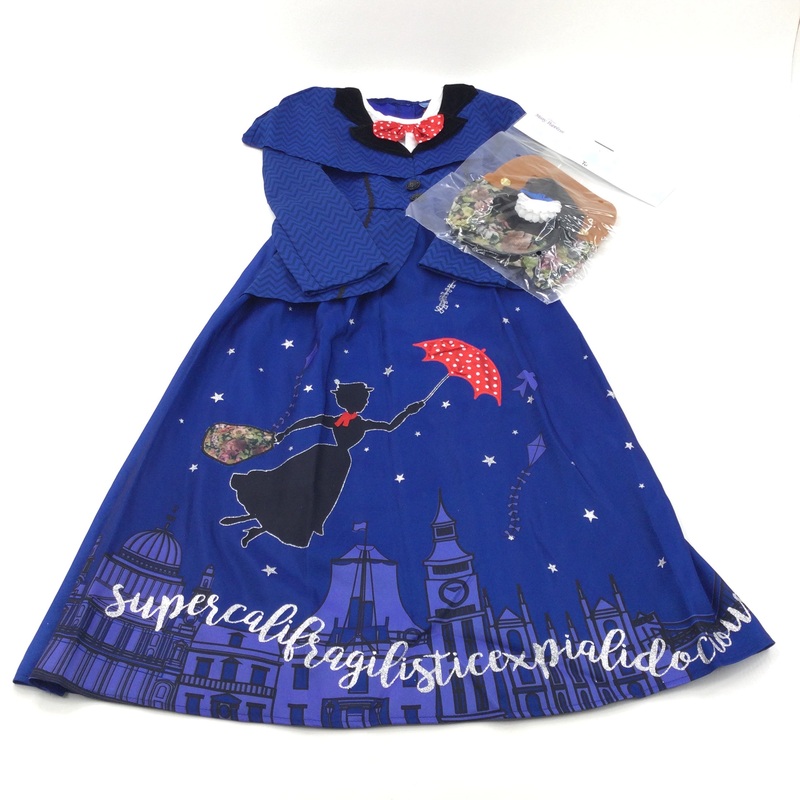 **NEW** Mary Poppins Costume Including Headband & Bag  - Girls 9-10 Years