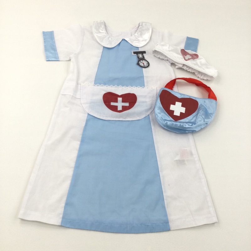 Nurse Costume with Headband & Bag -Girls 5-6 Years