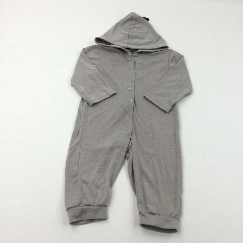 Spikes on Back & Hood Grey Romper - Boys 9-12 Months