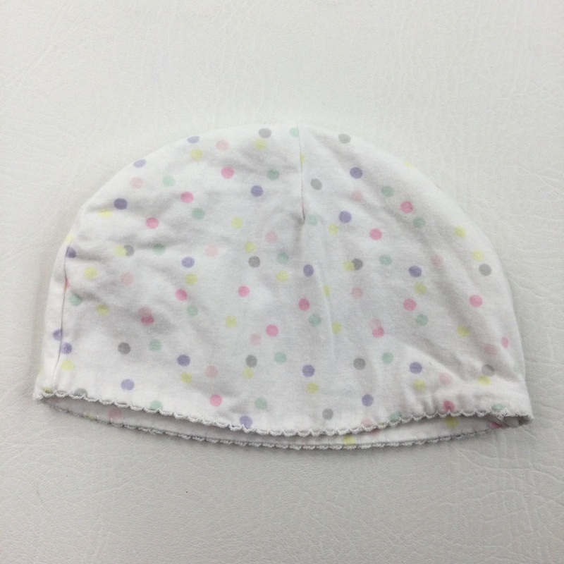 Spotty White Hat - Girls 3-6 Months