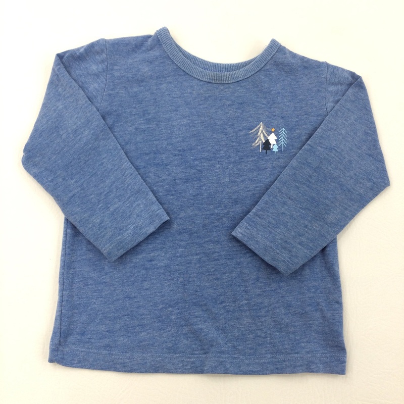 Tree Motif Blue Long Sleeve Top - Boys 9-12 Months