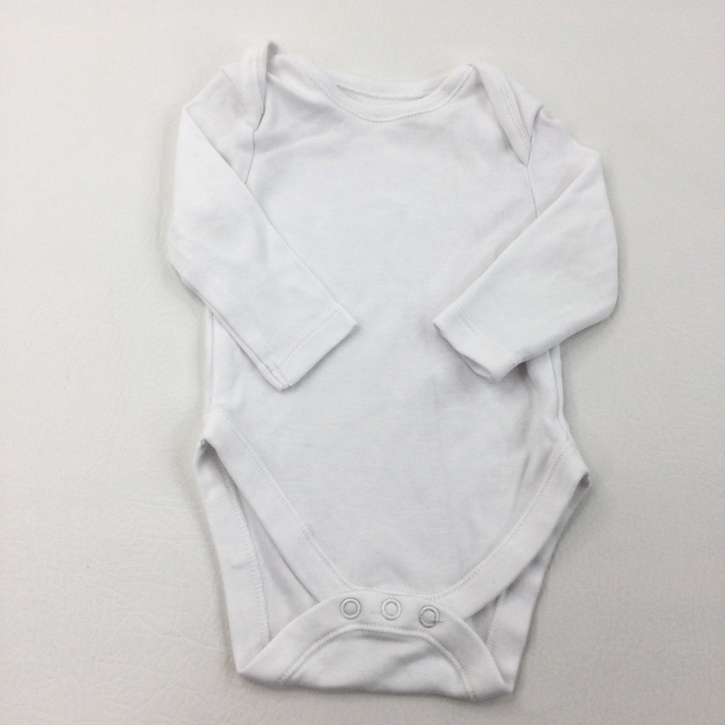 White Long Sleeve Bodysuit - Boys/Girls 0-3 Months