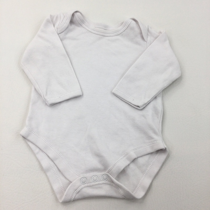 White Long Sleeve Bodysuit - Boys/Girls 6-9 Months