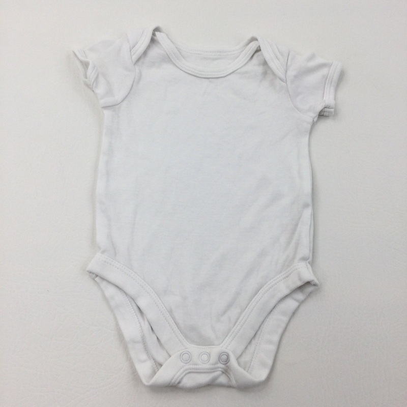 White Short Sleeve Bodysuit - Boys/Girls 3-6 Months