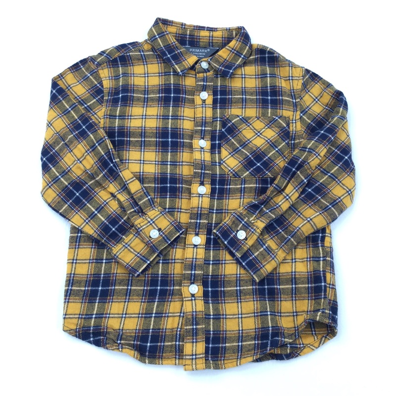 Yellow & Navy Check Long Sleeve Shirt - Boys 2-3 Years