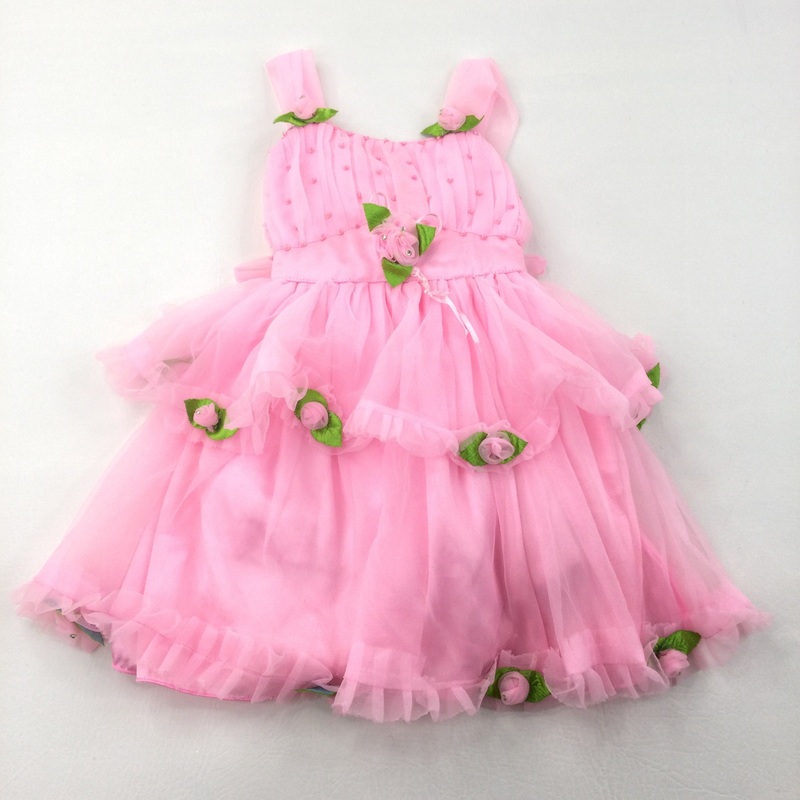 Flowers Pink Princess Dress - Girls 18-24 Months (Approx)