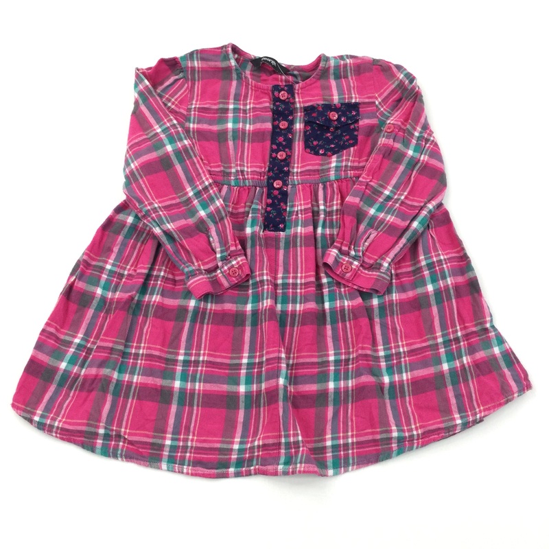 Pink Check Long Sleeve Tunic - Girls 5-6 Years