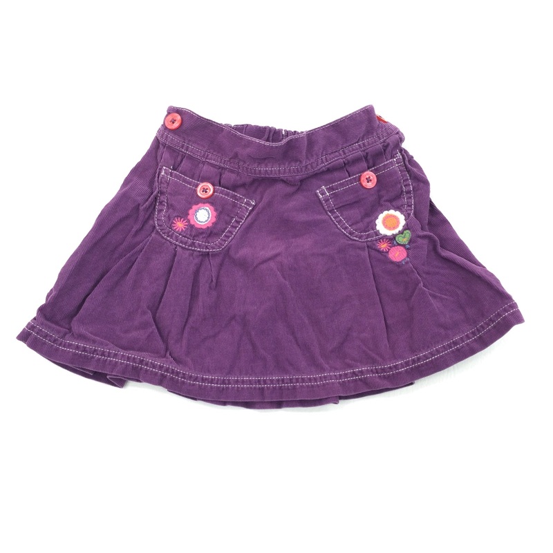 Purple Cord Skirt with Adjustable Waist - Girls 2-3 Years