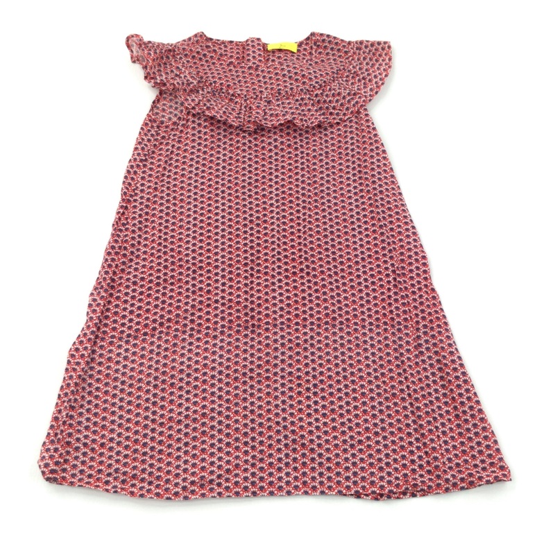 Red, Navy & White Dress - Girls 7-8 Years