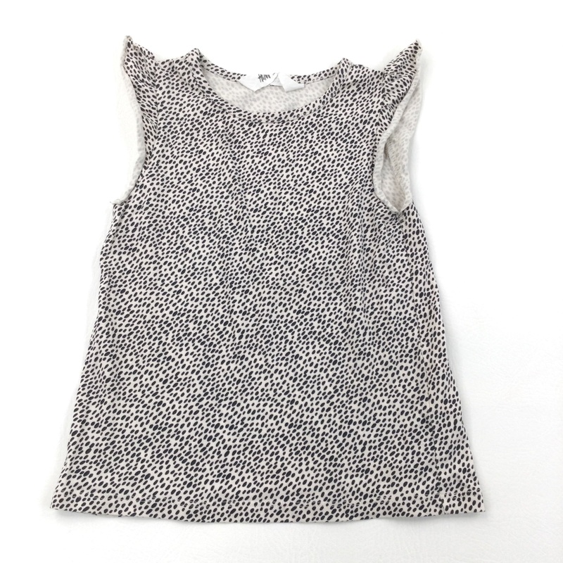Spotty Black & Cream T-Shirt - Girls 4-6 Years